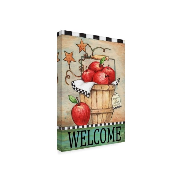 Melinda Hipsher 'Welcome Apple Basket' Canvas Art,22x32